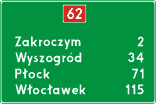 Tablica szlaku drogowego E-14