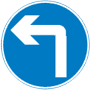 nakaz jazdy w lewo za znakiem